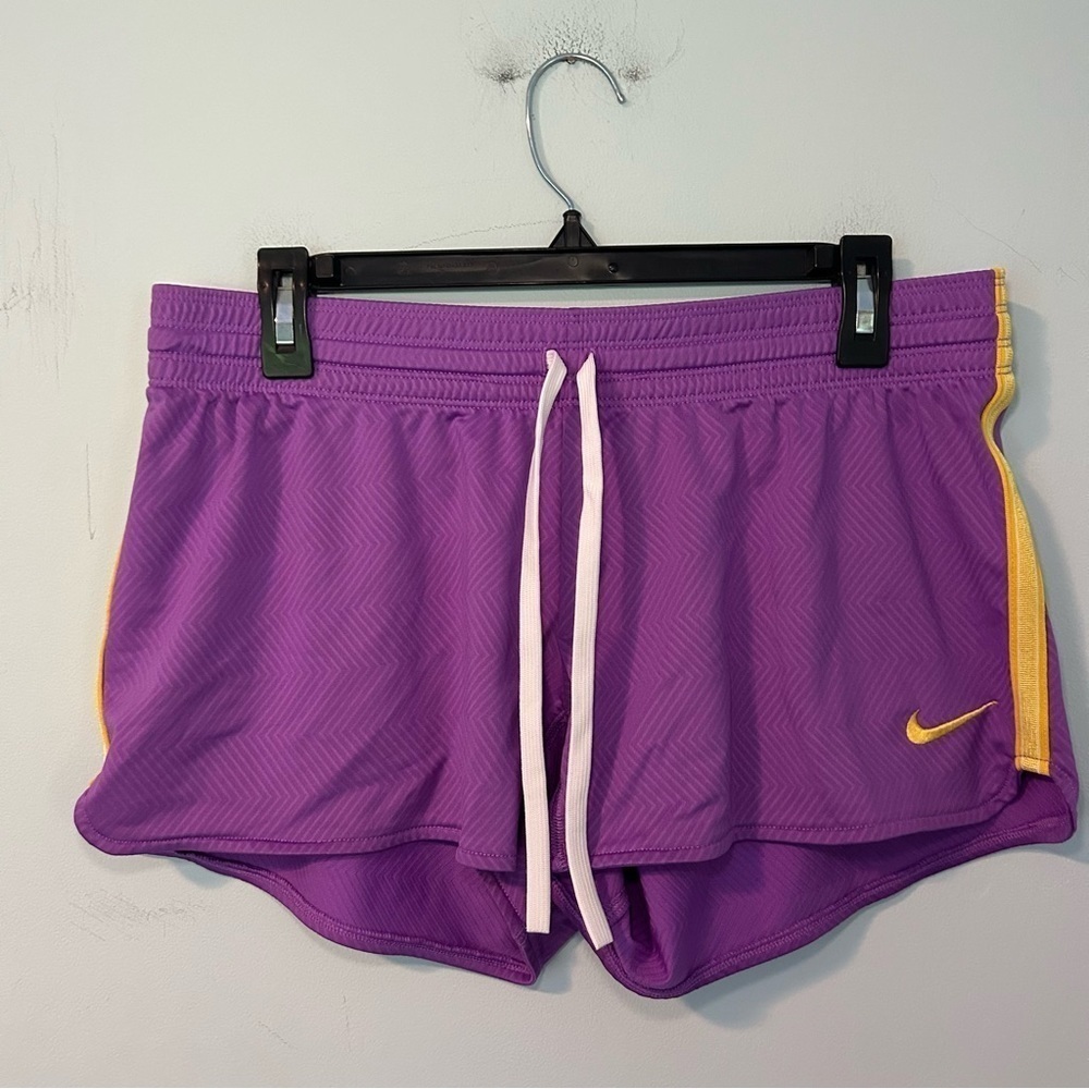 Nike Dri-Fit Purple & Orange Striped Athletic Shorts Size Medium
